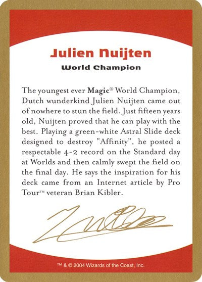 2004 Julien Nuijten Biography Card