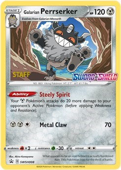 Galarian Perrserker - SWSH008 (Prerelease) [Staff]