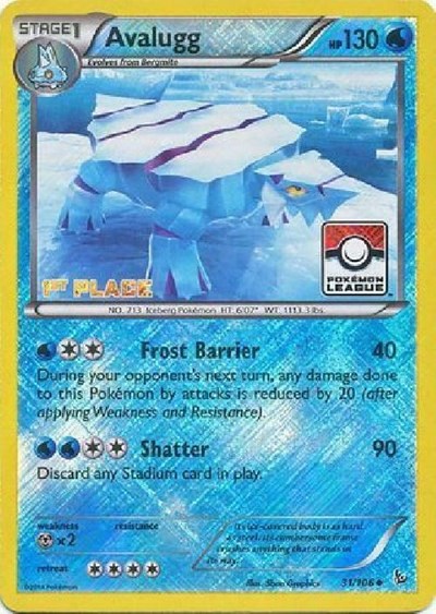Avalugg - 31/106 (Pokemon League) [1st Place]