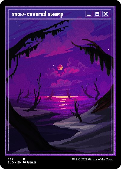 Snow-Covered Swamp (PixelSnowLands.jpg) (Foil Etched)