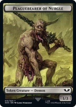 Plaguebearer of Nurgle // Astartes Warrior (012) Double-Sided Token (Surge Foil)