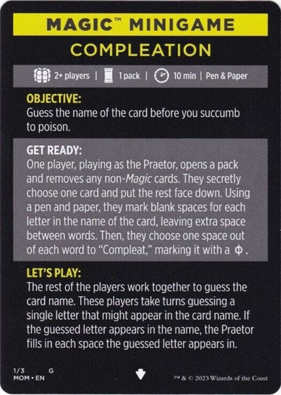 Magic Minigame: Compleation