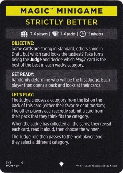 Magic Minigame: Strictly Better