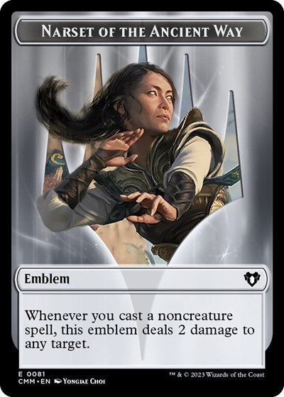 Emblem - Narset of the Ancient Way // Wizard Double-Sided Token