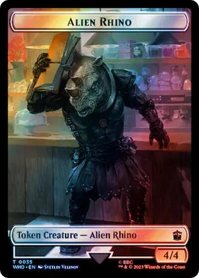 Alien Rhino // Cyberman Double-Sided Token (Surge Foil)