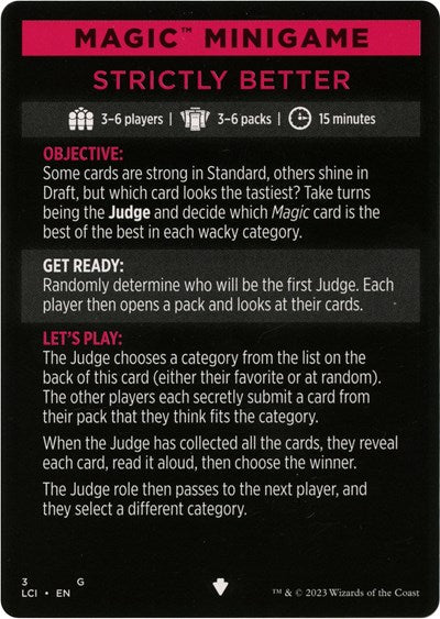 Magic Minigame: Strictly Better