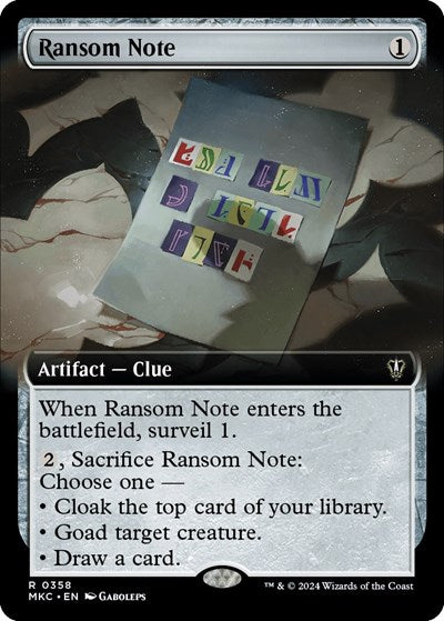 Ransom Note (0358) (Extended Art)