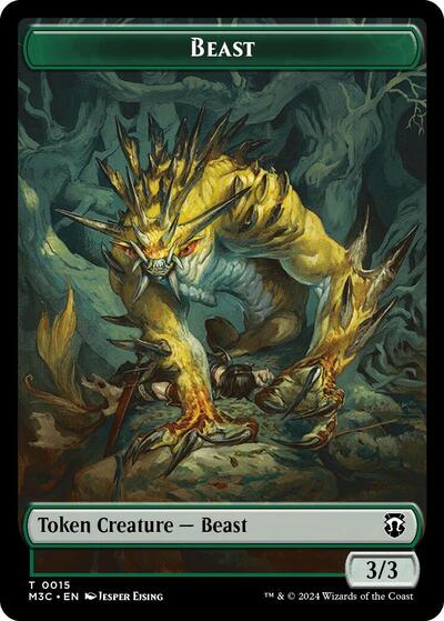 Beast (0015) (Ripple Foil) // Insect (0025) Double-Sided Token