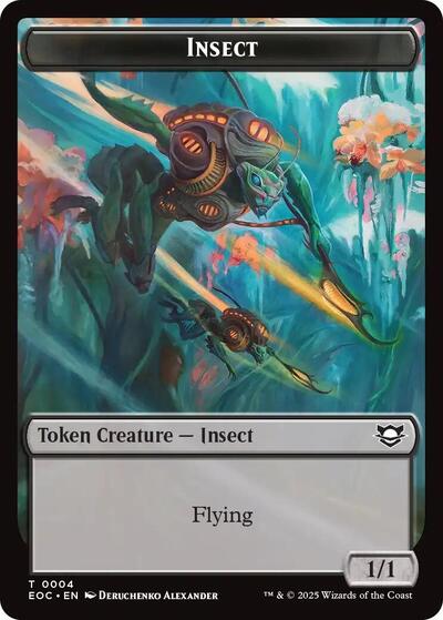 Insect // Golem (0013) Double-Sided Token